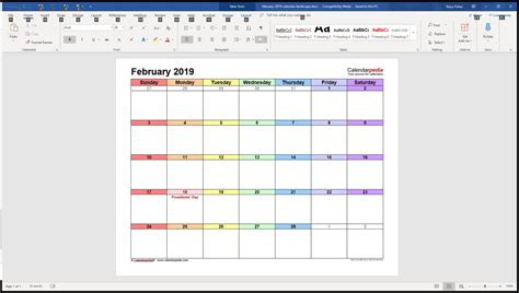 calendar printables 2018