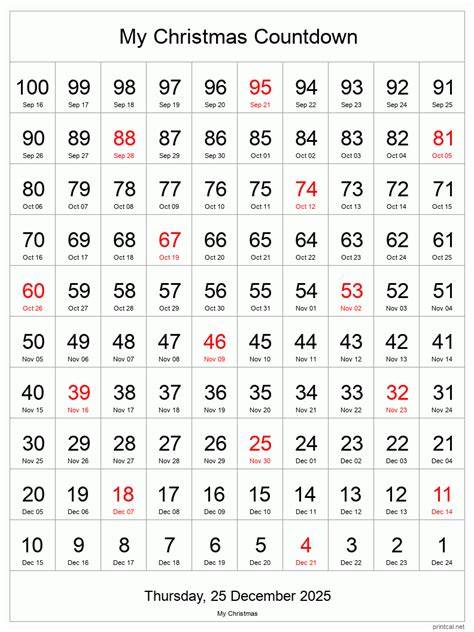 countdown to christmas calendar