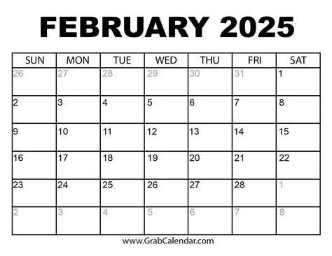 february 2025 calendar
