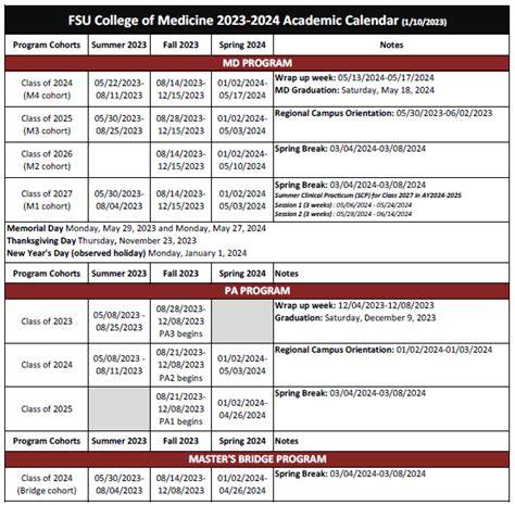 fsu summer 2025 calendar