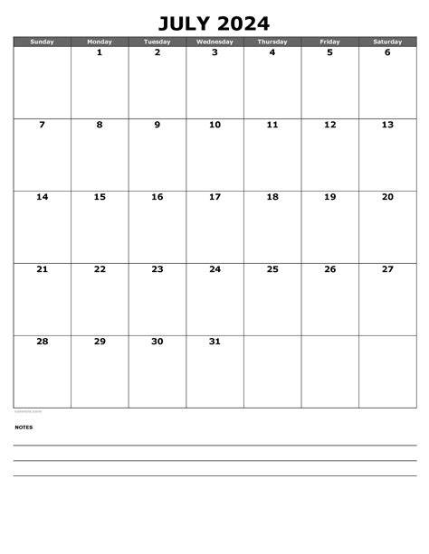 july 2024 calendar