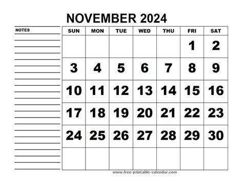 november 2024 calendar printable