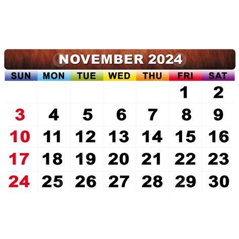 november calendar 2024