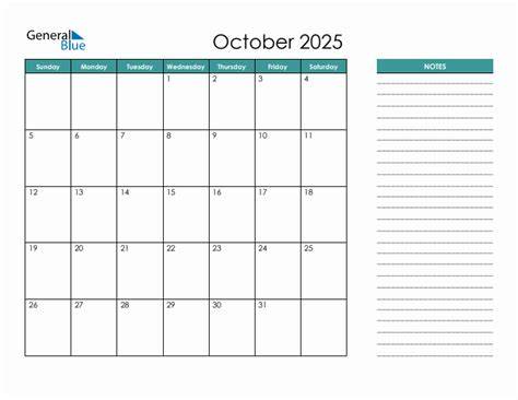 october 2025 calendar