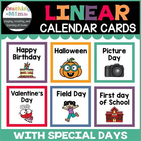 preschool linear calendar