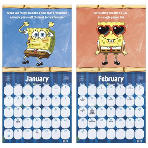 spongebob squarepants calendar