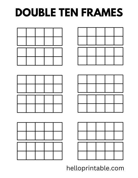 Double Ten Frame Printable