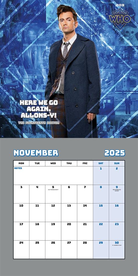 Dr Who Calendar 2025