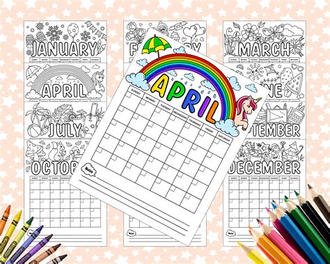 calendar coloring pages