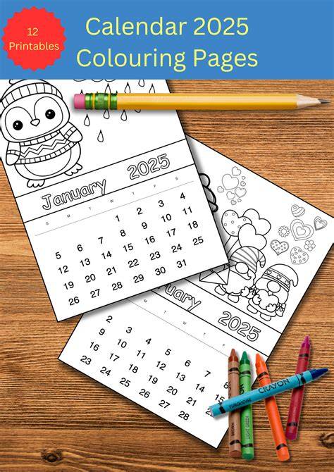 coloring calendar 2025