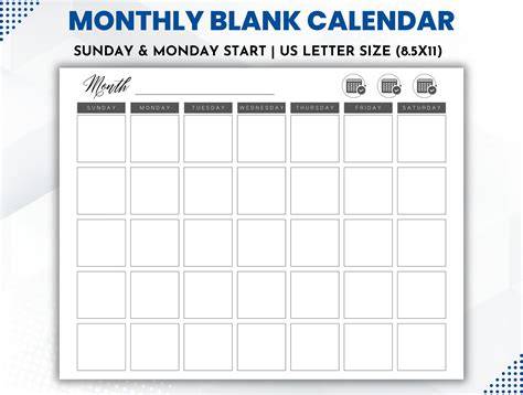 is us calendar start of monday