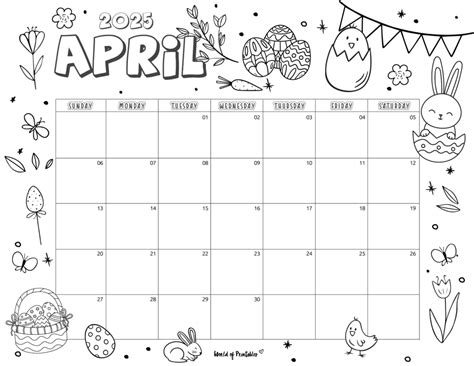 free printable april 2025 calendar