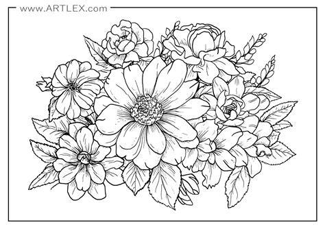 Drawings Of Flowers To Color