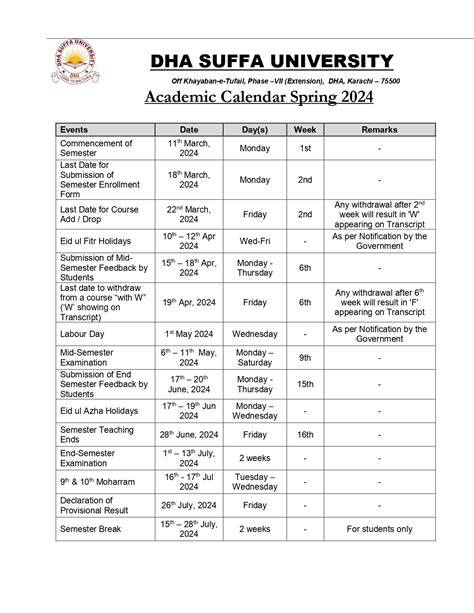 Dsu Academic Calendar