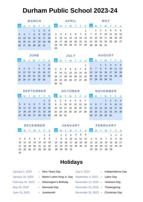 Durham County Public Schools Calendar