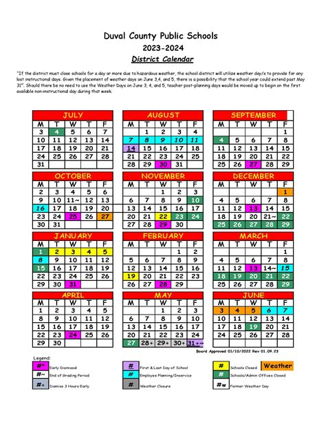 Duval County School Calendar 23 24