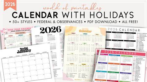 2026 calendar with holidays