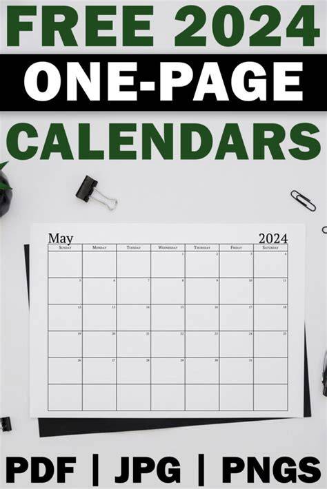 free 2024 printable calendar one page