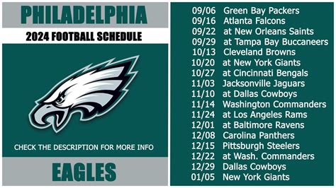 Eagles Schedule 2024 Printable