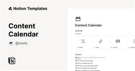 Easlo Content Notion Calendar