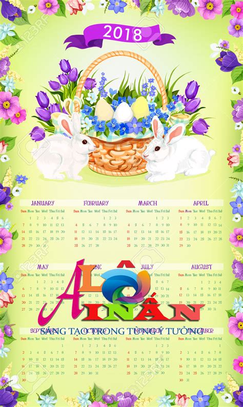 Easter Sunday 2018 Calendar