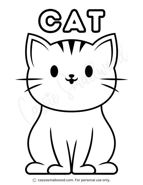 Easy Cat Coloring Pages