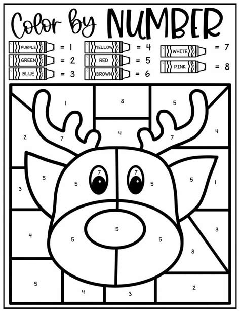Easy Color By Number Christmas