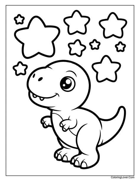 Easy Cute Dinosaur Coloring Pages