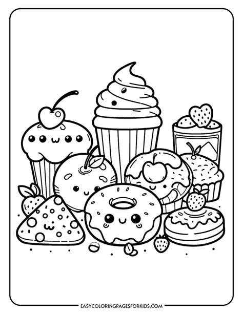 Easy Cute Food Coloring Pages