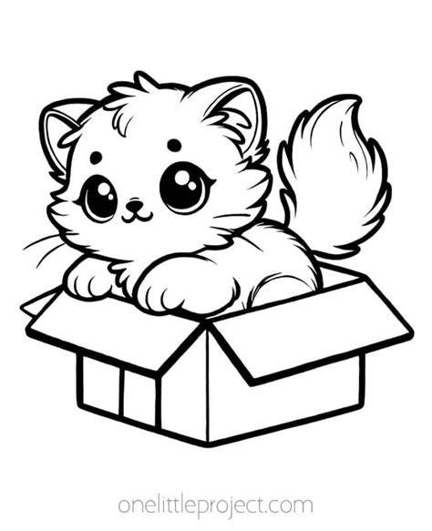 Easy Cute Kitten Coloring Pages