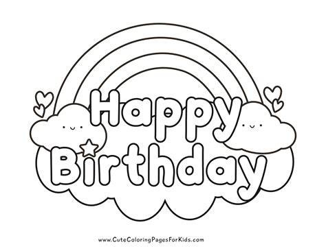 Easy Happy Birthday Coloring Pages