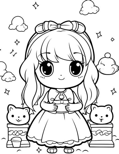 Easy Printable Kawaii Cute Coloring Pages