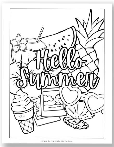 Easy Summer Coloring Pages For Adults