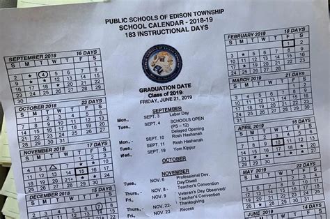Edison Public Schools Calendar