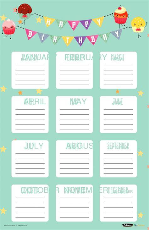 birthday calendar printable
