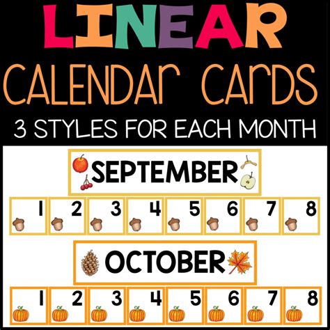 linear calendar preschool