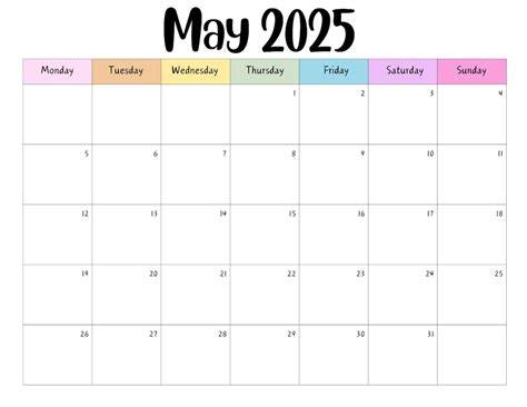 may 2025 calendar