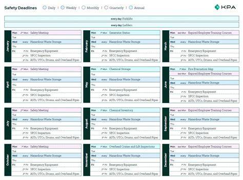 Ehs Compliance Calendar