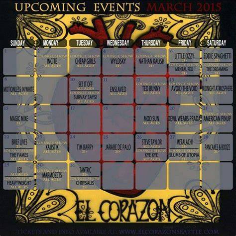 El Corazon Seattle Calendar
