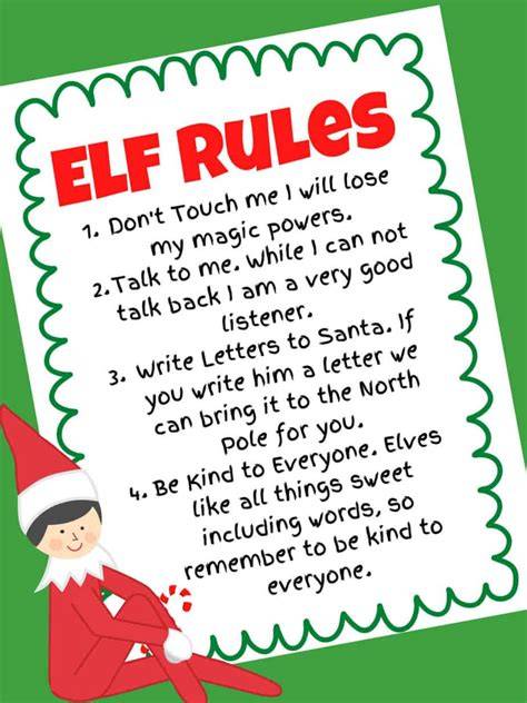Elf Rules Printable
