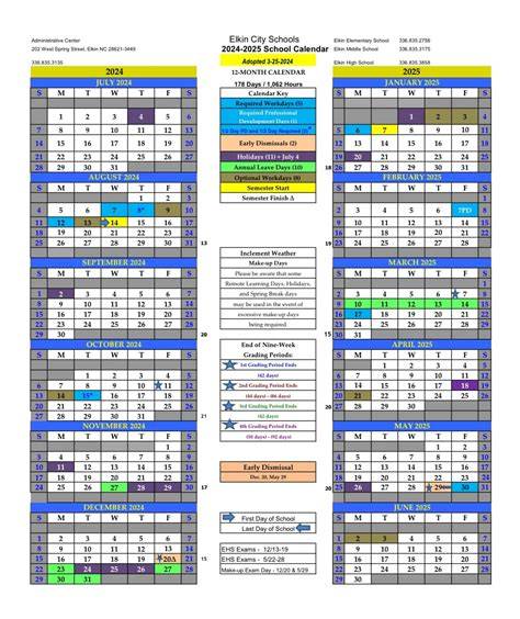 Elkin City Schools Calendar