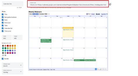 Embed Google Calendar In Website