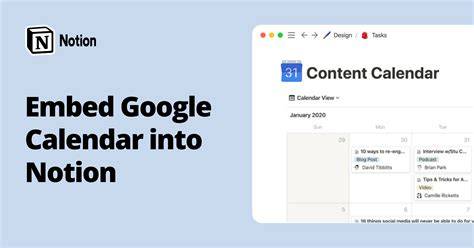 Embed Google Calendar Into Notion
