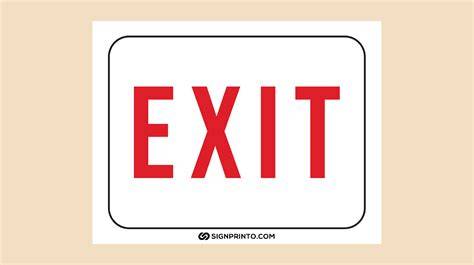 Exit Signs Free Printable