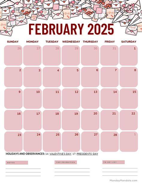 february 2025 calendar printable