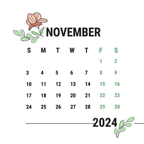 november calendar 2024
