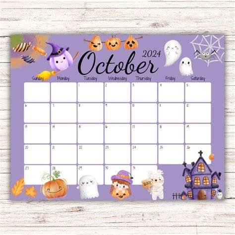 october 2024 calendar cute