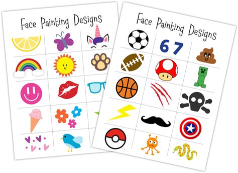 Face Painting Ideas Printable