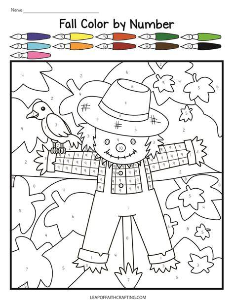 Fall Color By Number Coloring Pages