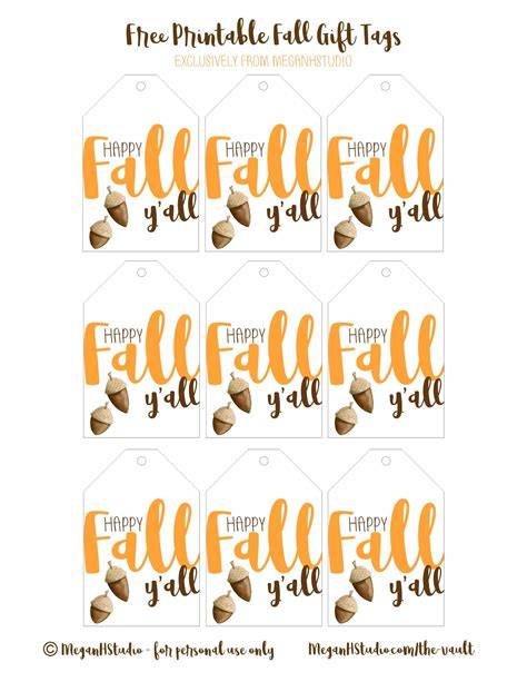 Fall Gift Tags Printable Free